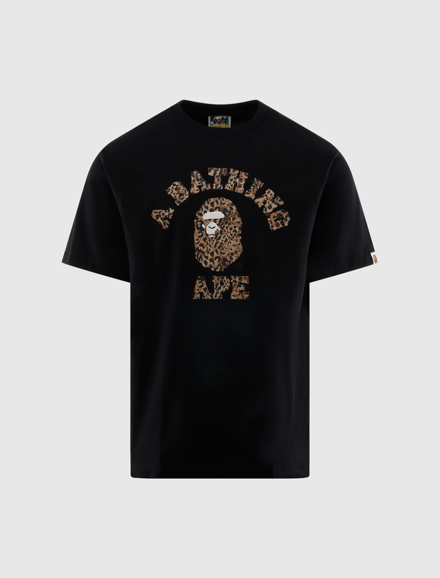 WILD LEOPARD PATTERN COLLEGE TEE