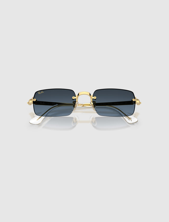 A$AP ROCKY X RAY-BAN RANDLOSE SONNENBRILLE (BLAU VERLAUF DUNKELGRAUE GLÄSER)