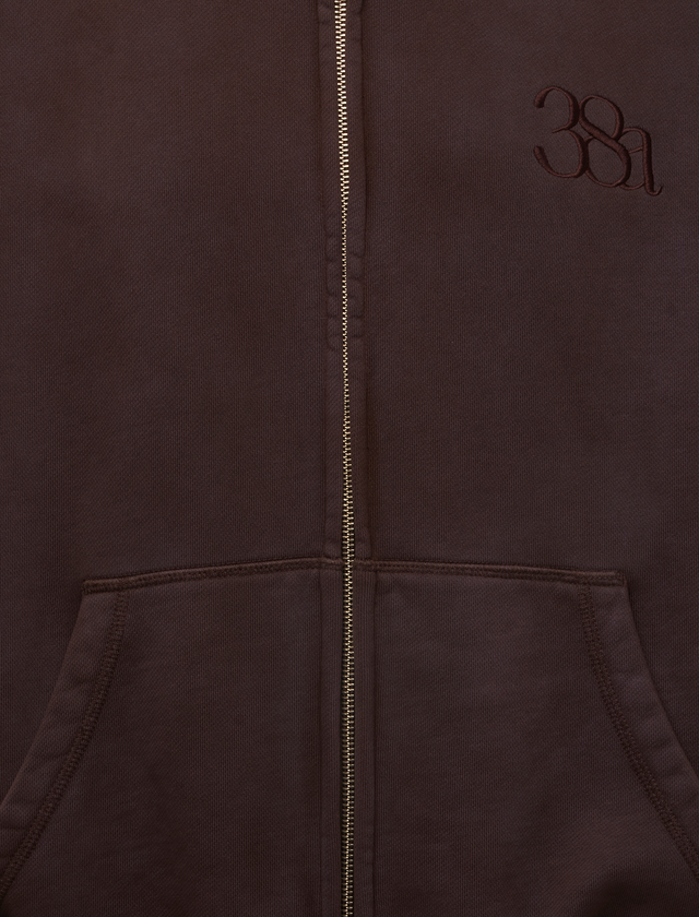 38A BRUSHED TERRY VINTAGE WASH ZIP HOODIE