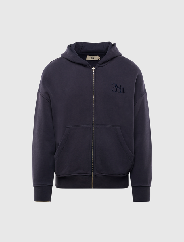 38A BRUSHED TERRY VINTAGE WASH ZIP HOODIE