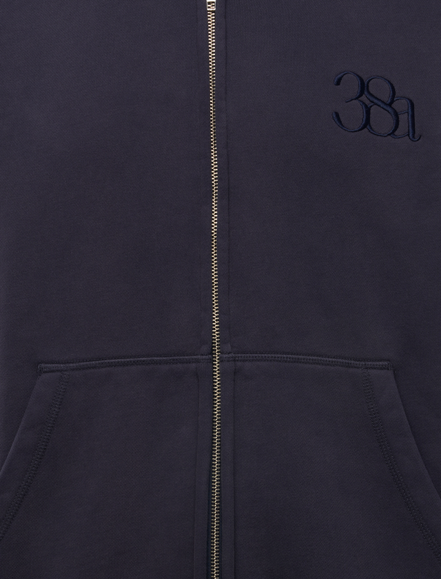 38A BRUSHED TERRY VINTAGE WASH ZIP HOODIE