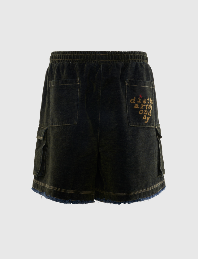 BEFLOCKTE CARGO-SHORTS