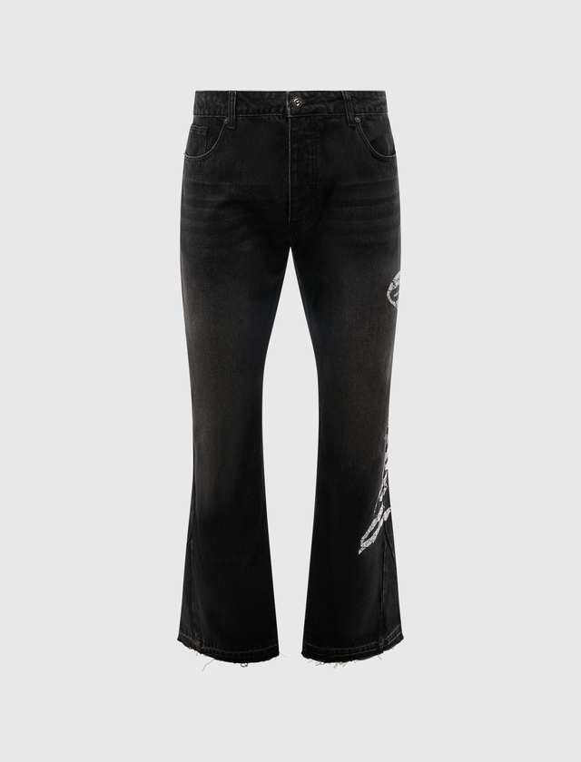 OG LOGO FLARED DENIM JEANS