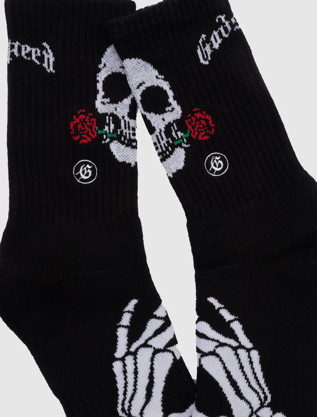 SKULL & ROSES ソックス "BLACK"