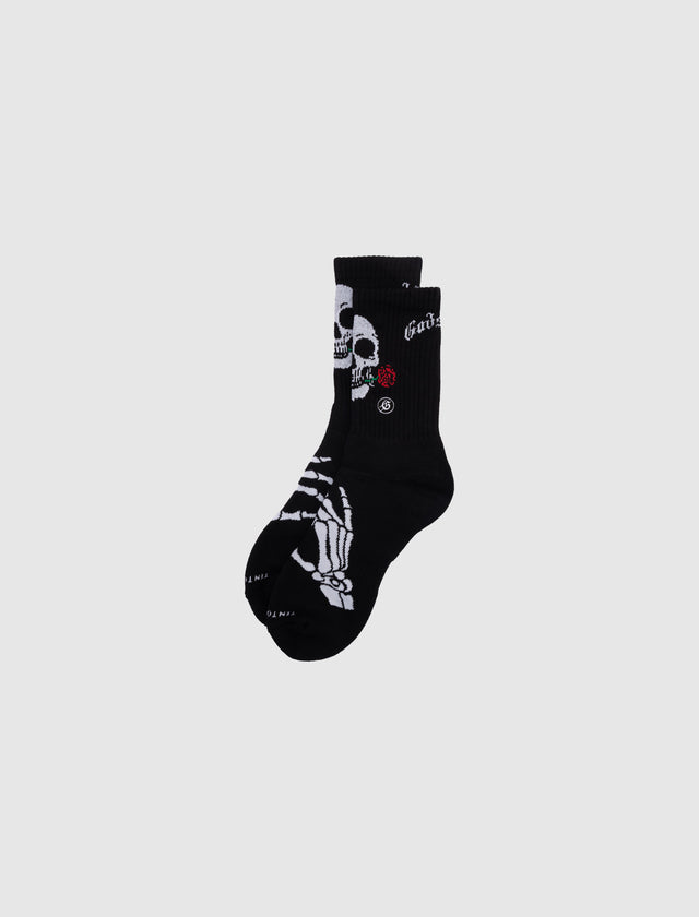SKULL & ROSES ソックス "BLACK"