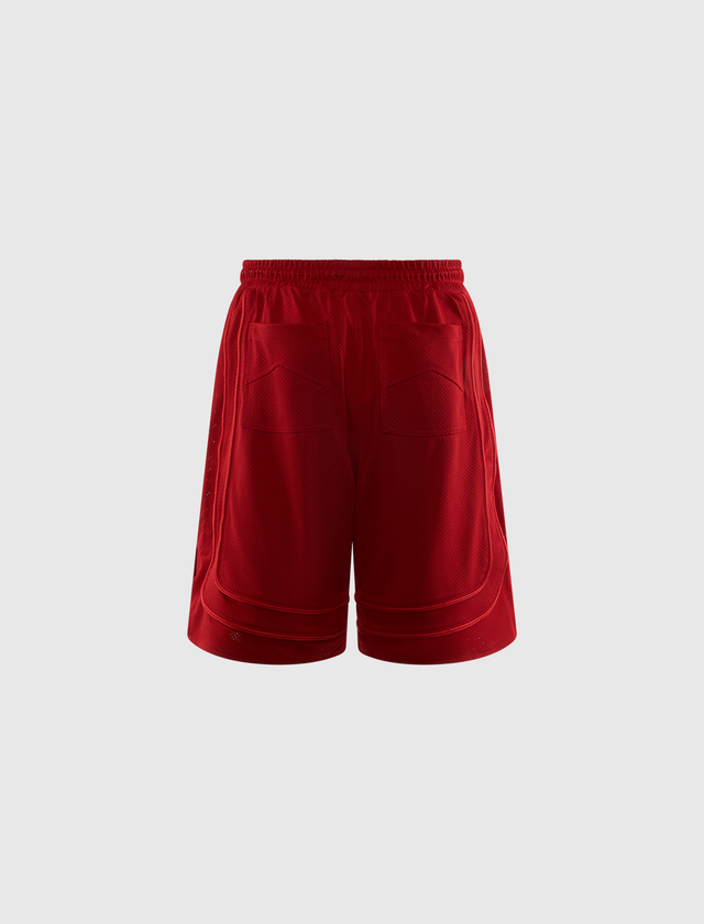 BAGGY MESH COLLEGIATE LOGO SHORTS