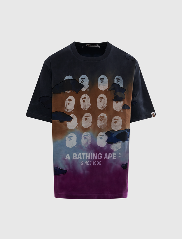 COLOR CAMO TIE DYE DESTROYED MULTI LOGO RELAXED FIT TEE