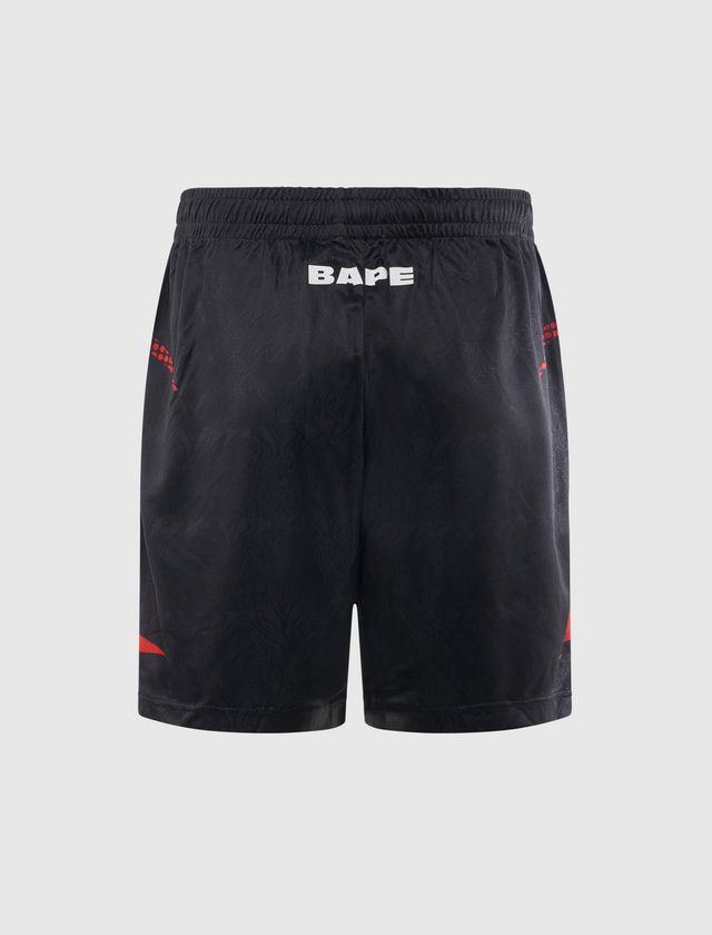 APE FLAME MONOGRAM JACQUARD RELAXED FIT FOOTBALL SHORTS