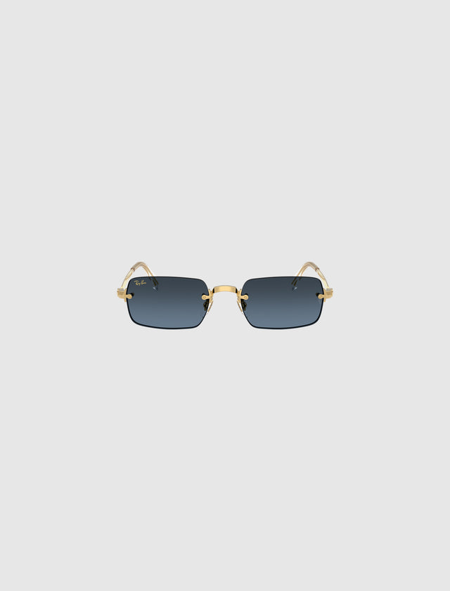 A$AP ROCKY X RAY-BAN RIMLESS SUNGLASSES (BLUE GRADIENT DARK GREY LENS)