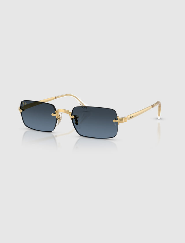 A$AP ROCKY X RAY-BAN RIMLESS SUNGLASSES (BLUE GRADIENT DARK GREY LENS)