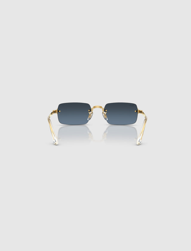 A$AP ROCKY X RAY-BAN RANDLOSE SONNENBRILLE (BLAU VERLAUF DUNKELGRAUE GLÄSER)