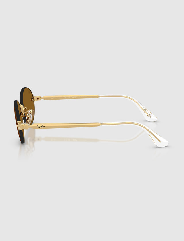 A$AP ROCKY X RAY-BAN RANDLOSE SONNENBRILLE (DUNKELBRAUNE GLÄSER)