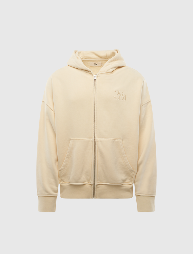 38A BRUSHED TERRY VINTAGE WASH ZIP HOODIE