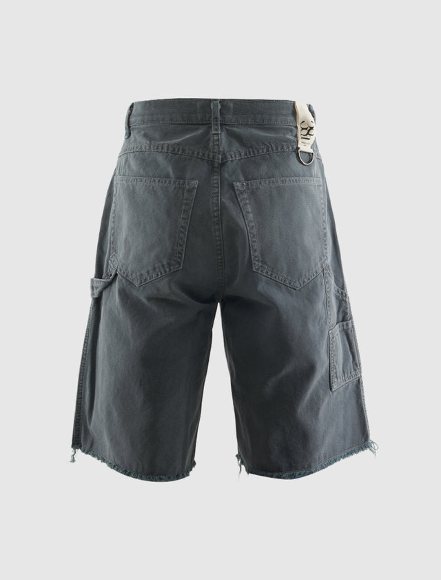 38A DOUBLE KNEE GHOST CANVAS SHORTS "BLACK"
