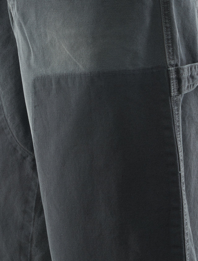 38A DOUBLE KNEE GHOST CANVAS SHORTS "BLACK"