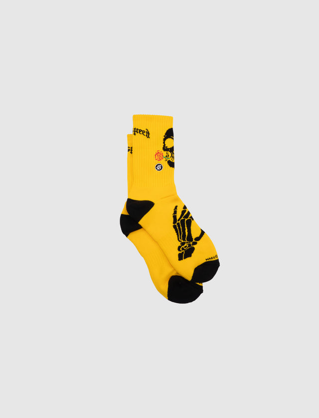 SKULL & ROSES SOCK "YELLOW"