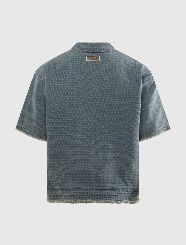 INDIGO ZIP FRONT SHIRT
