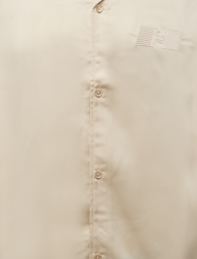 SATIN CHEST LOGO CAMP COLLAR