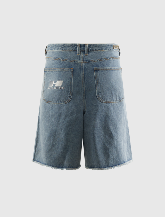 FRAYED EDGE 11" DENIM BERMUDAS