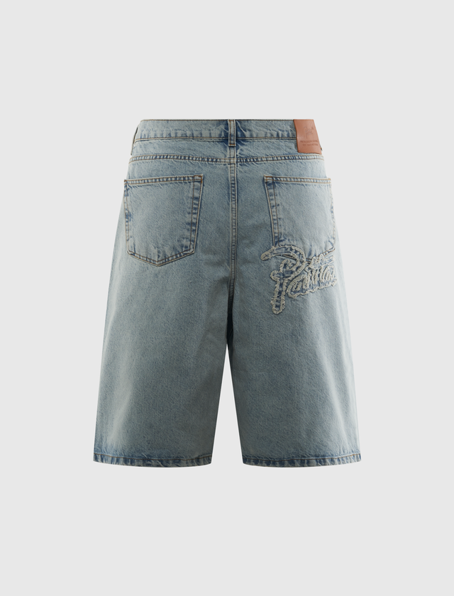 LIGHT WASH DENIM SHORTS